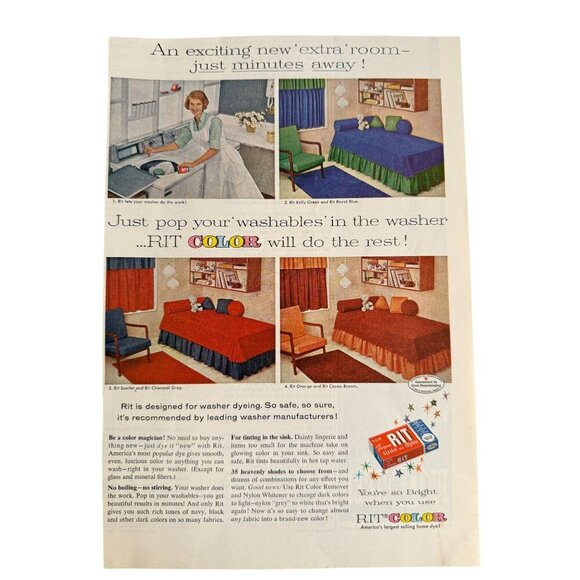 Other - Vintage 1960 RIT Tints and Color Dyes Advertisement Print Ad